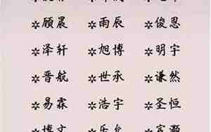 名字男孩简单大气