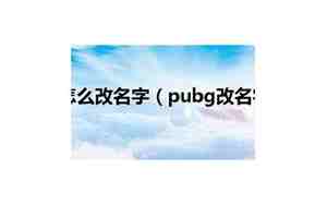 PUBG怎么改名字的教程