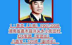 中国开国上将人员名单表