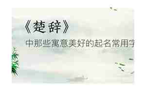 楚辞中适合男孩的名字