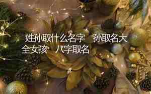 孙姓取名字大全女孩二字