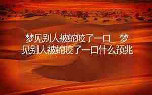 梦见别人被蚊子咬了是什么征兆