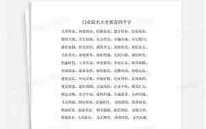 门业取名大全寓意