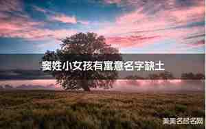 姓窦的女孩名字三个字