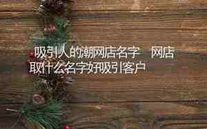 网店取什么名字好吸引客户女装品牌土名