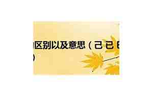 己已巳的区别以及意思
