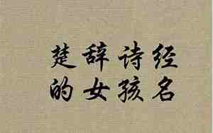 楚辞女孩名字大气文雅