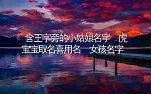 王字旁的女孩名字寓意好