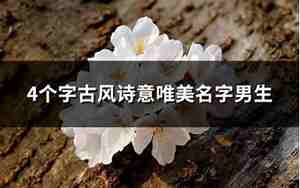 4个字古风诗意唯美名字男