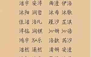 男孩名字带水字旁寓意好的名字