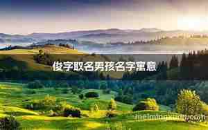 姓吴带俊字的男孩名字