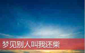 梦见别人抗柴火