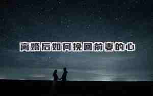 如何挽回前妻复婚