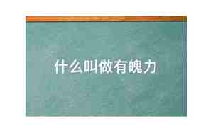 说一个人很有魄力是什么意思