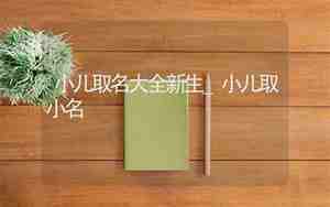 小儿取名大全 新生