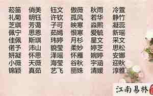 带有诗意的女孩名字的诗句有哪些