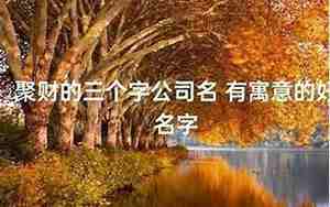 聚财的公司名字大全三个字
