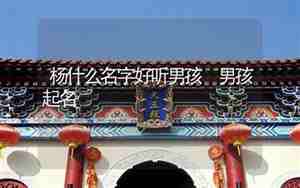 杨什么名字好听男孩两个字