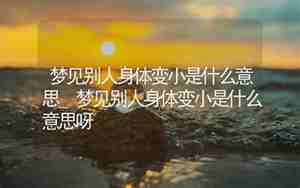 梦见别人脸小什么意思