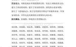 姓刘的名字女孩