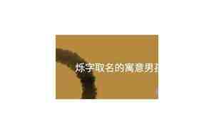 烁字取名男孩有寓意五行属什么