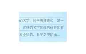 男孩聪明才华横溢的名字