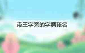 王字旁的字男孩名字大全集