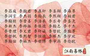 李姓男宝宝起名大全2024年