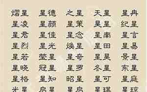 男孩名字带星字的名字