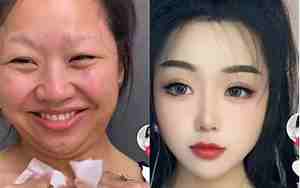 女人卸妆后的面相变化