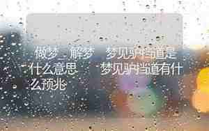 梦见自己把别人的路挡着了
